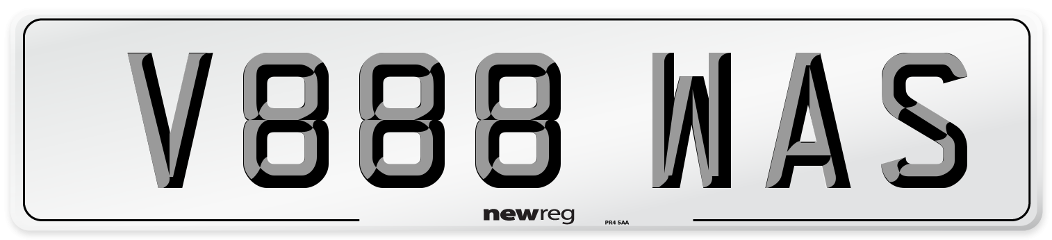 V888 WAS Number Plate from New Reg